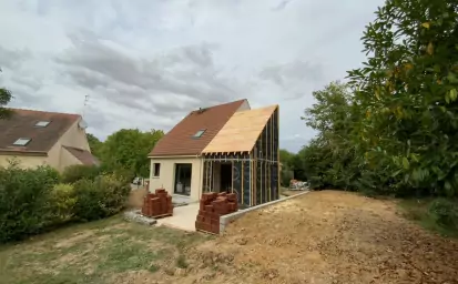 Construction extension de maison ossature bois à Orgerus dans les Yvelines image 