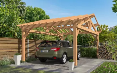 Carport et pergola en bois en Ile-de-France image 