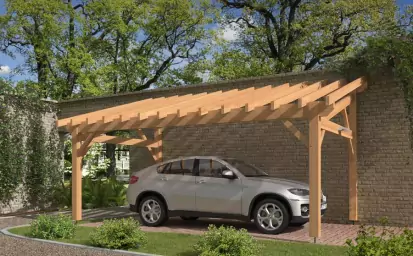 Carport et pergola en bois en Ile-de-France image 