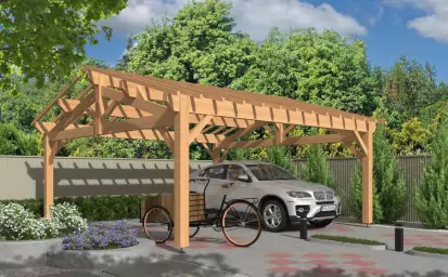 Carport et pergola en bois en Ile-de-France image 