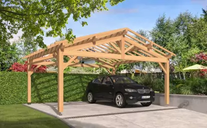 Carport et pergola en bois en Ile-de-France image 