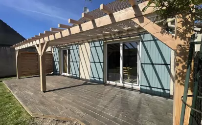 R&eacute;alisation pergola bois Val d'Oise image 