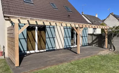 R&eacute;alisation pergola bois Val d'Oise image 